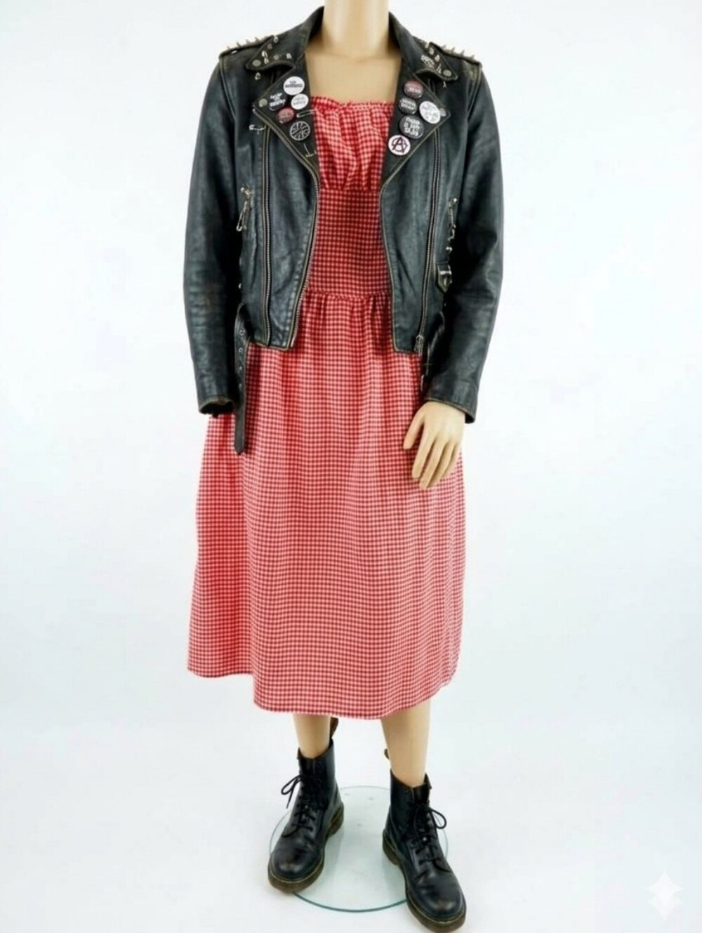 Red Gingham Midi Dress L Picnic Dress! NWOT